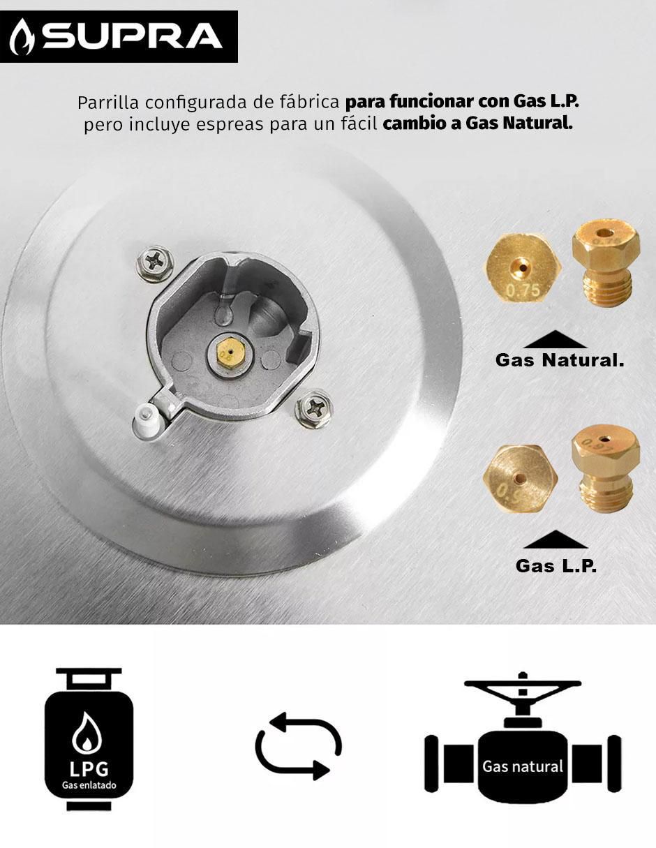 Parrilla a gas lp empotrable Supra