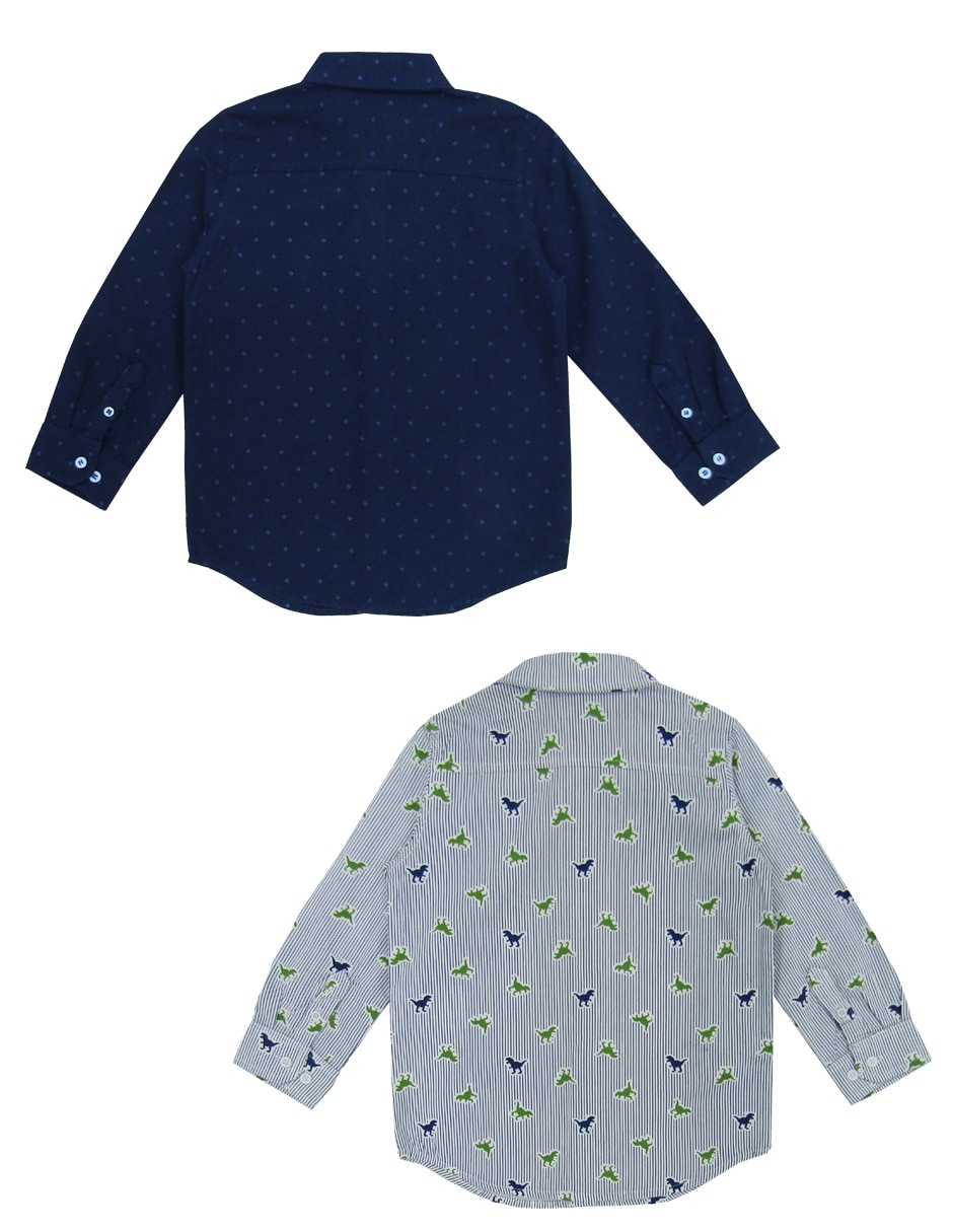 Set de camisa casual Push de algodón manga larga para niño