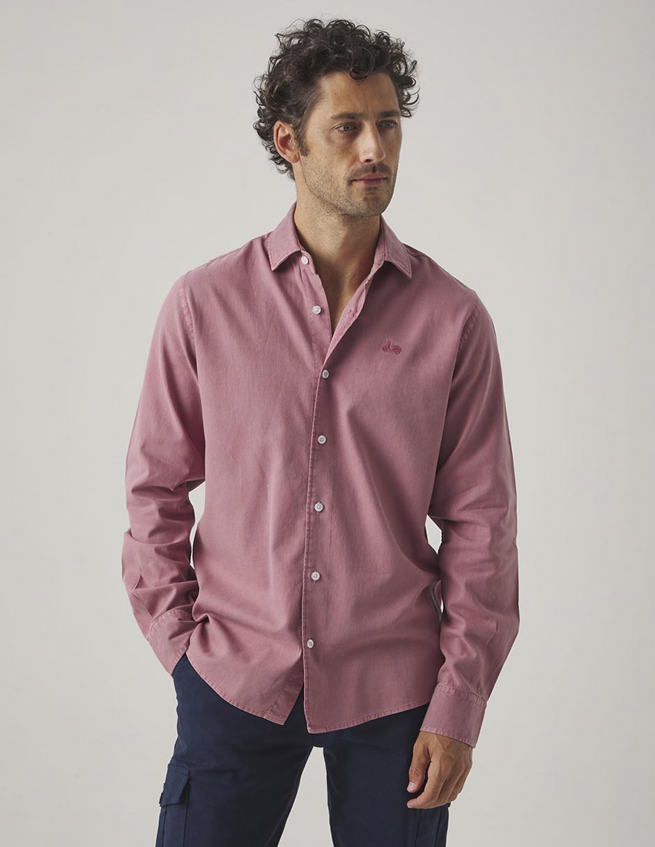 Camisa casual Scotta de algodón manga larga para hombre