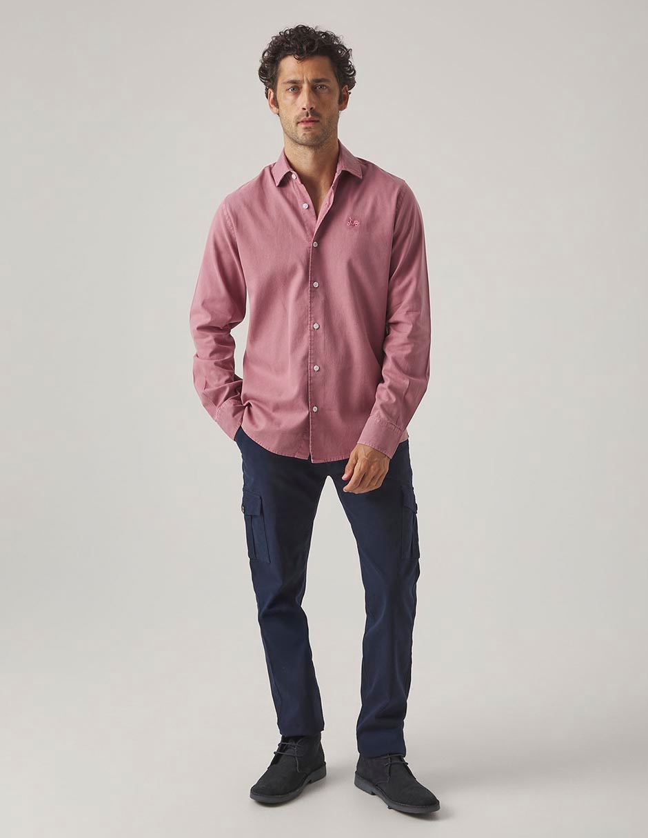 Camisa casual Scotta de algodón manga larga para hombre