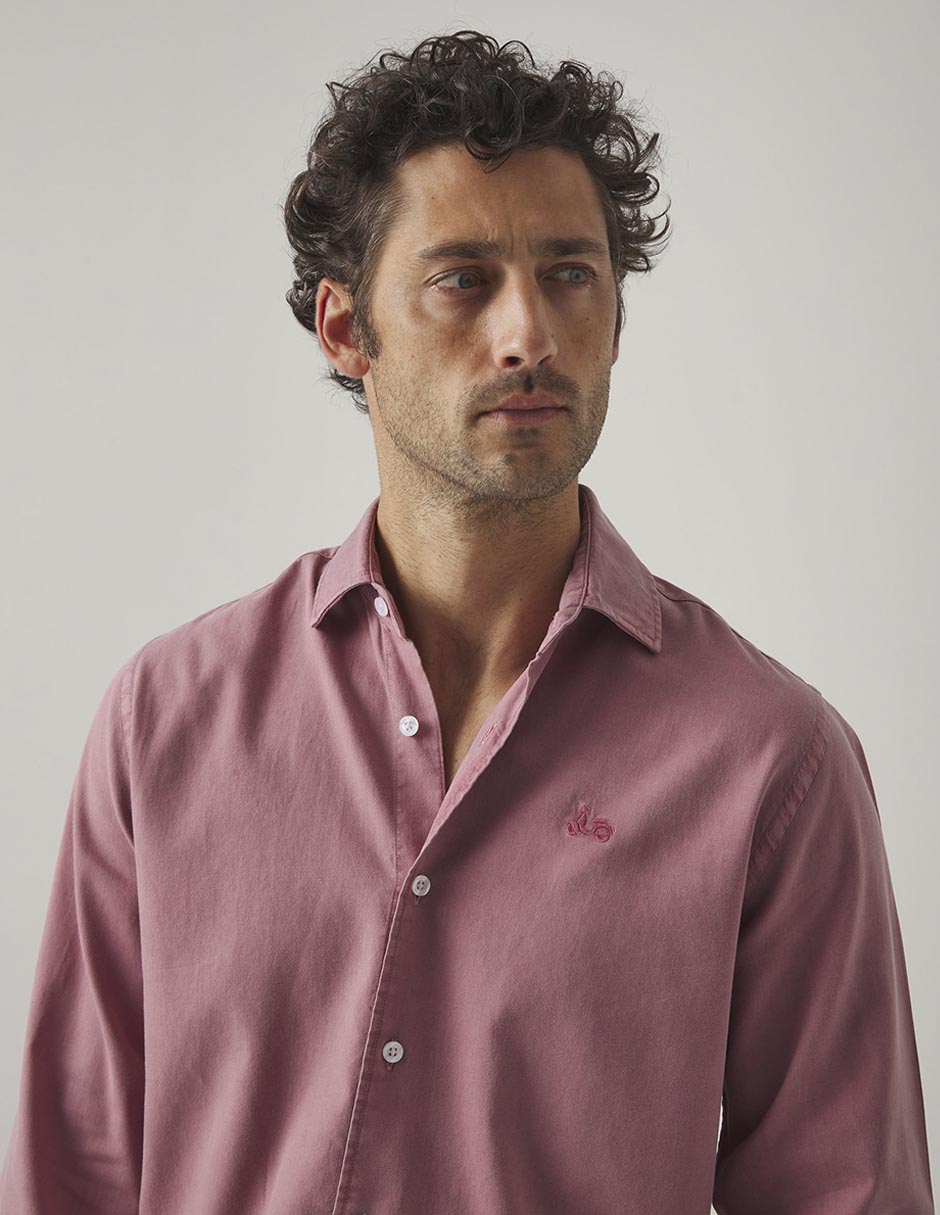 Camisa casual Scotta de algodón manga larga para hombre