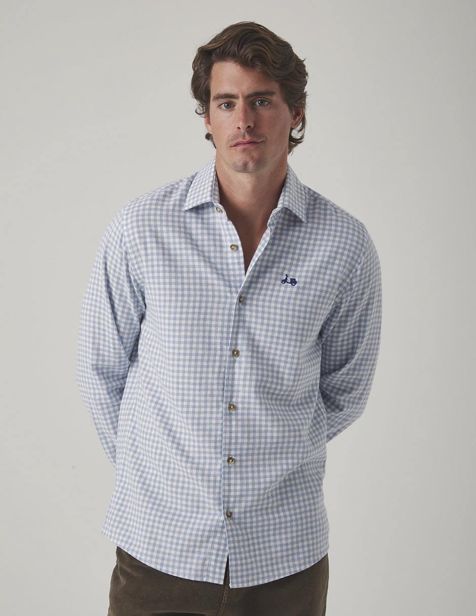 Camisa casual de algodón manga larga para hombre Camisa casual de algodón manga larga para hombre