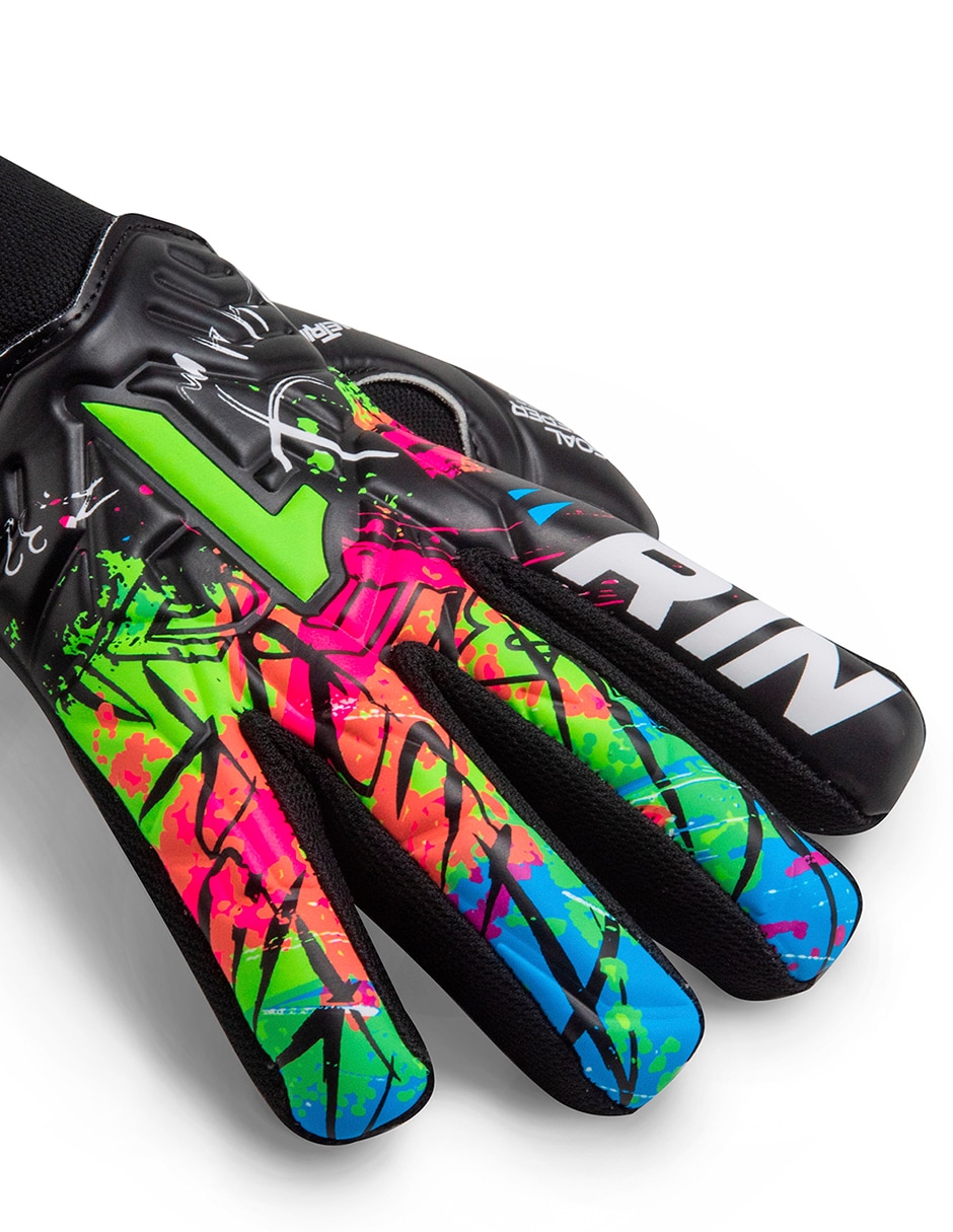 GUANTES DE PORTERO RINA, 9 AÑOS, NEGRO