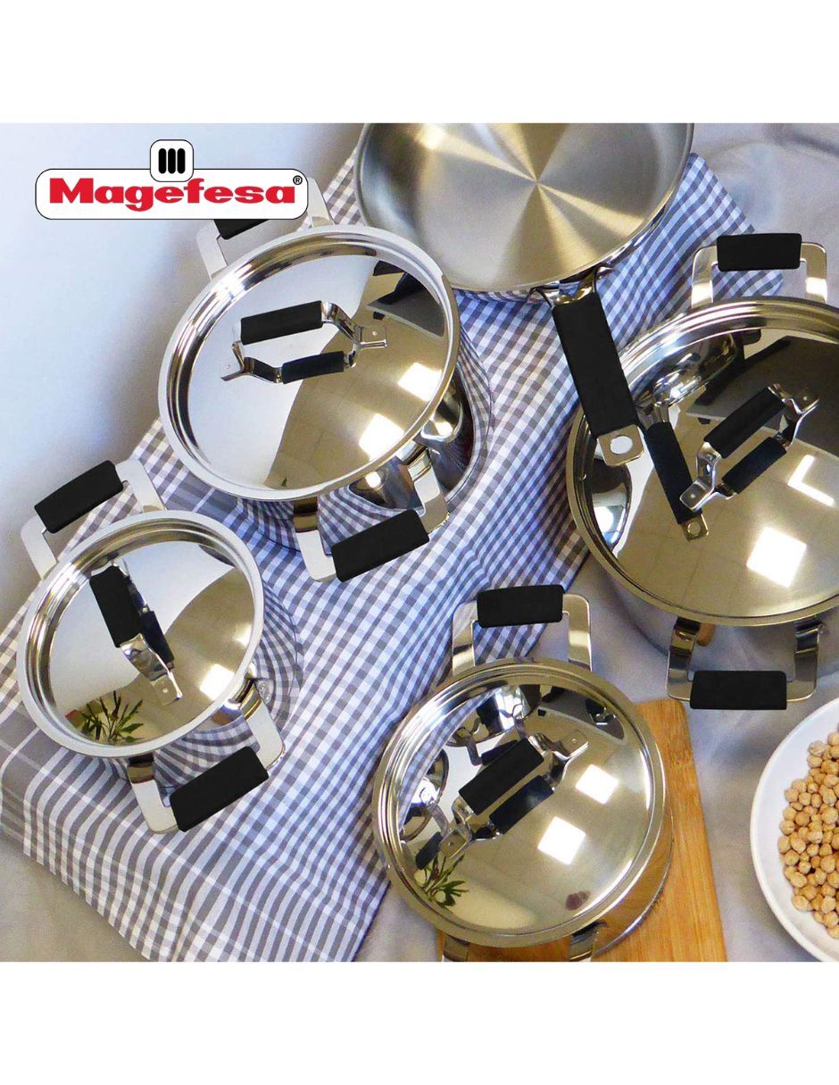 Batería de cocina Magefesa Premier de acero inoxidable 9 piezas