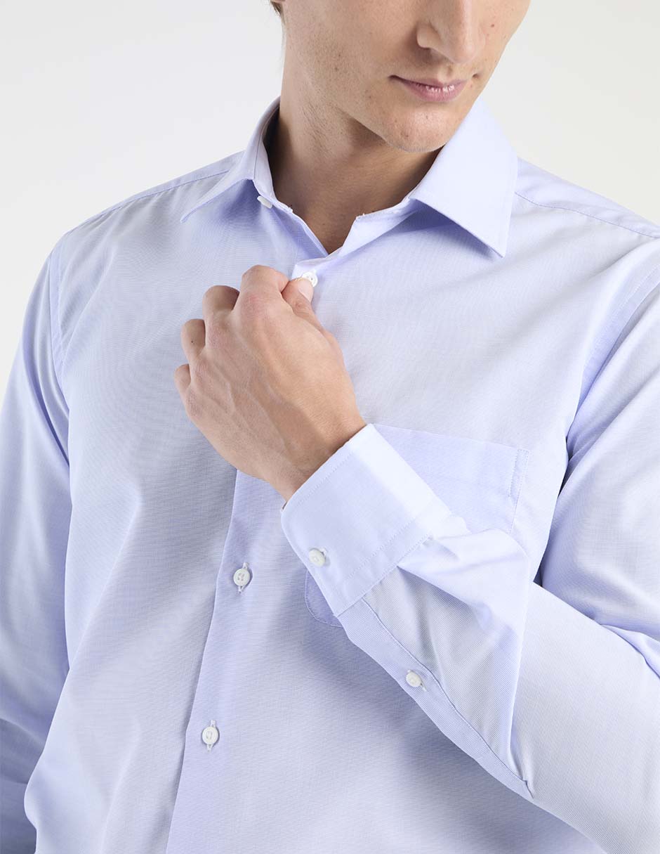 Camisa de vestir de algodón manga larga para hombre 7