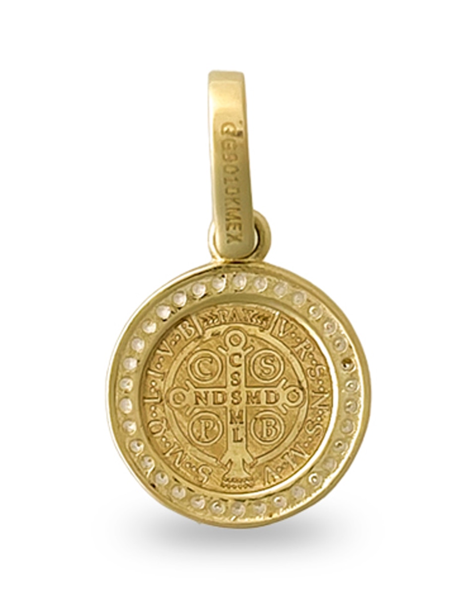 Dije redondo Argo Joyeros San Benito de oro 14 k