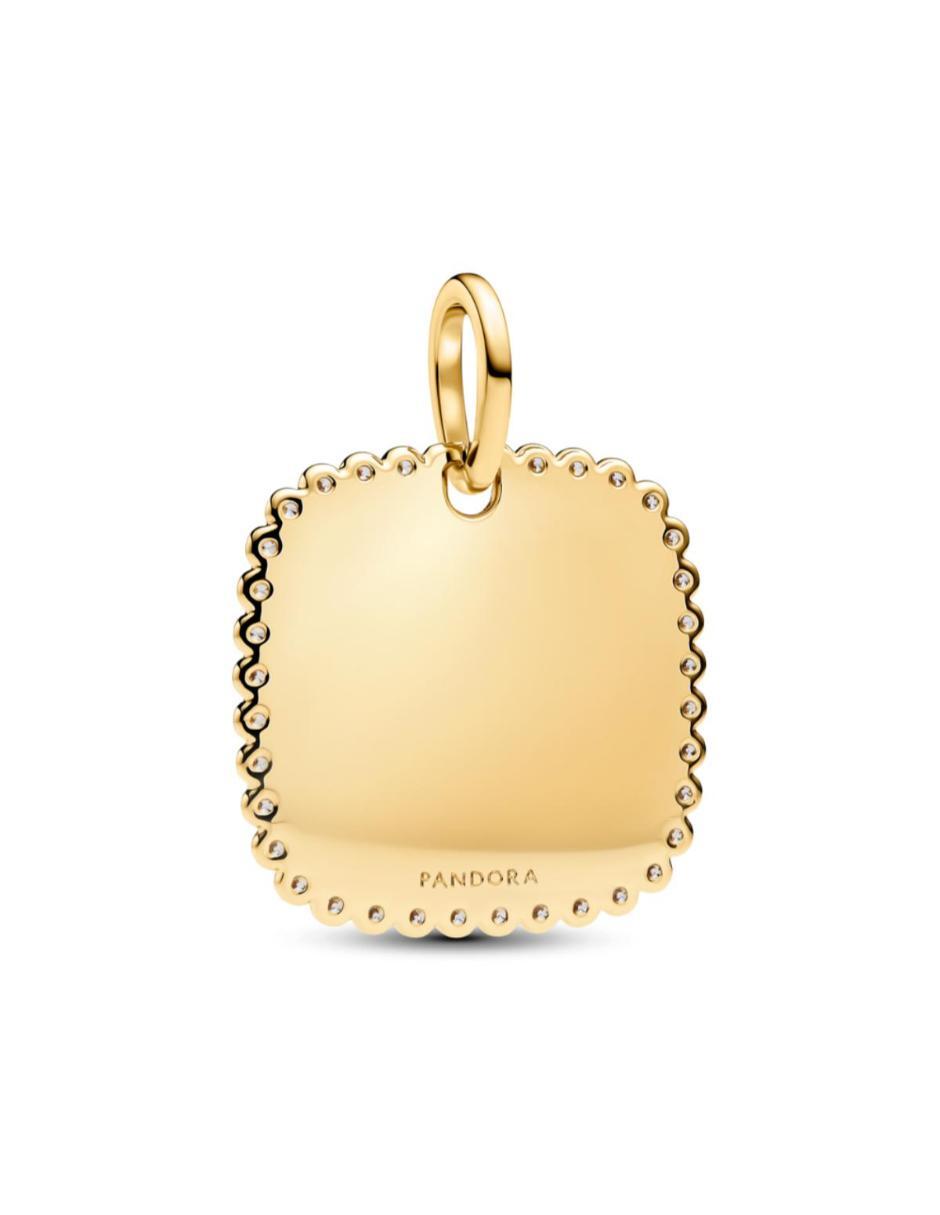 Dije cuadrado Pandora moments de plata P 925 zirconia cúbica