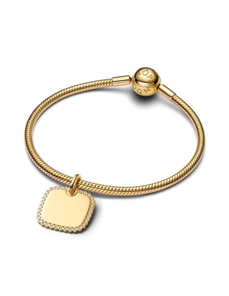 Dije cuadrado Pandora moments de plata P 925 zirconia cúbica