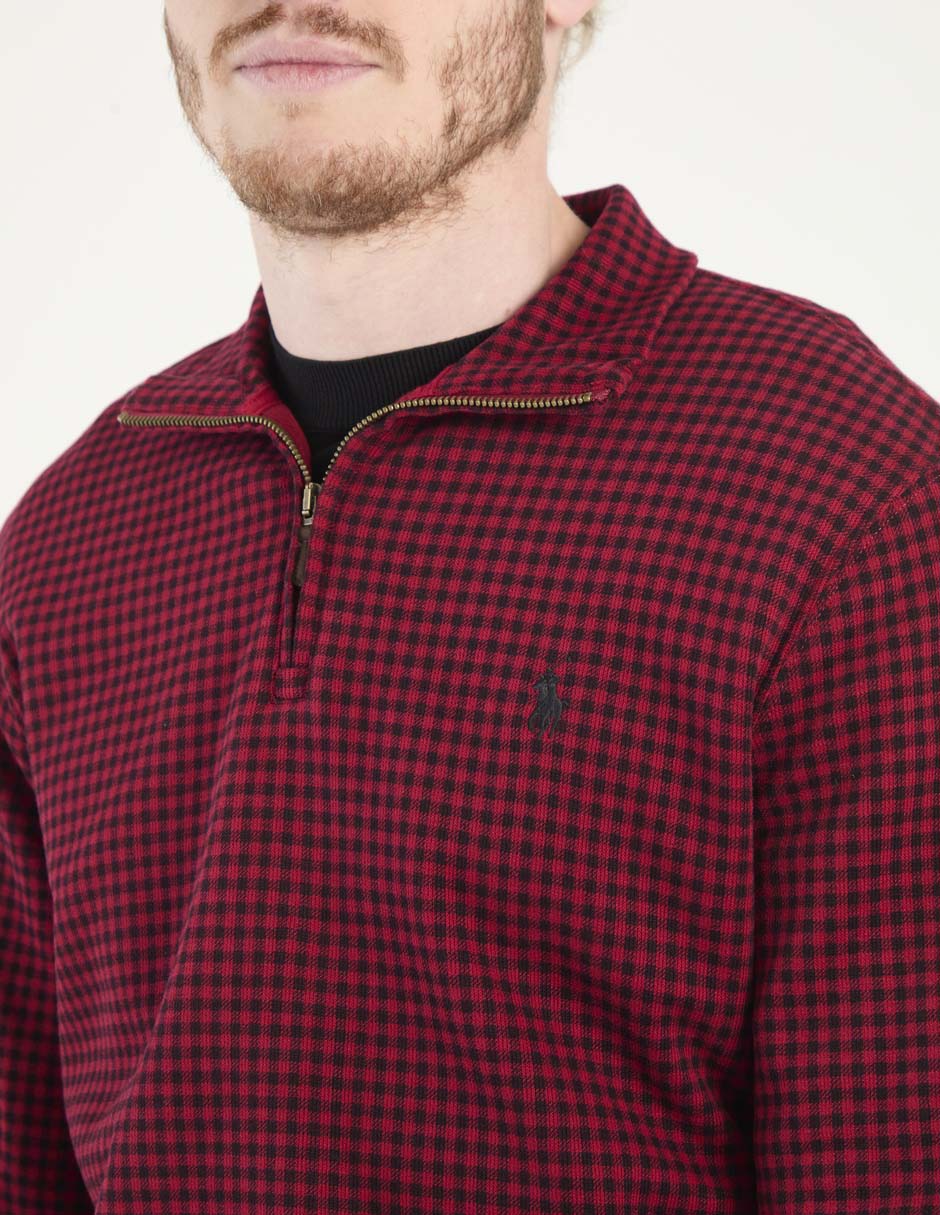 Suéter Polo Rl cuello con cierre para hombre