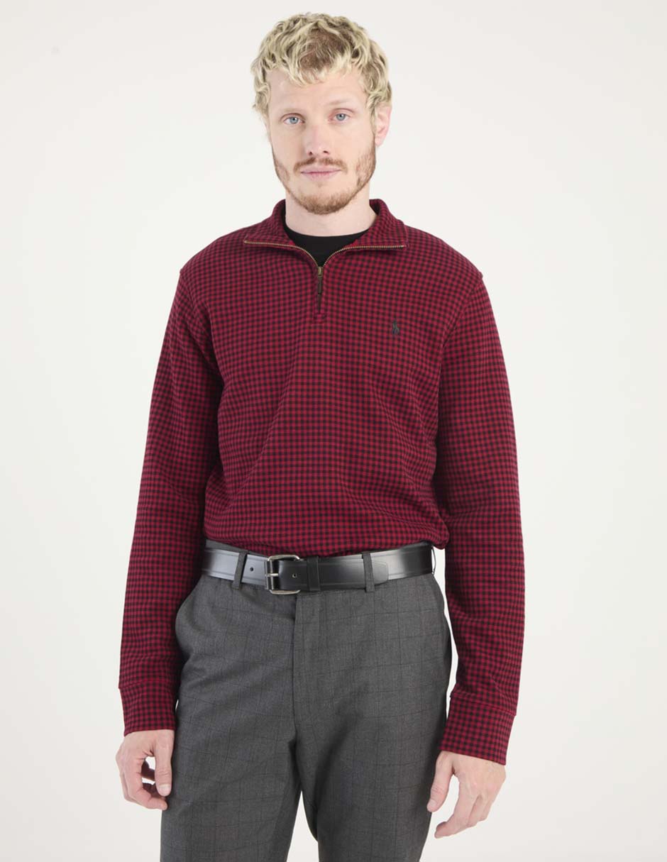 Suéter Polo Rl cuello con cierre para hombre