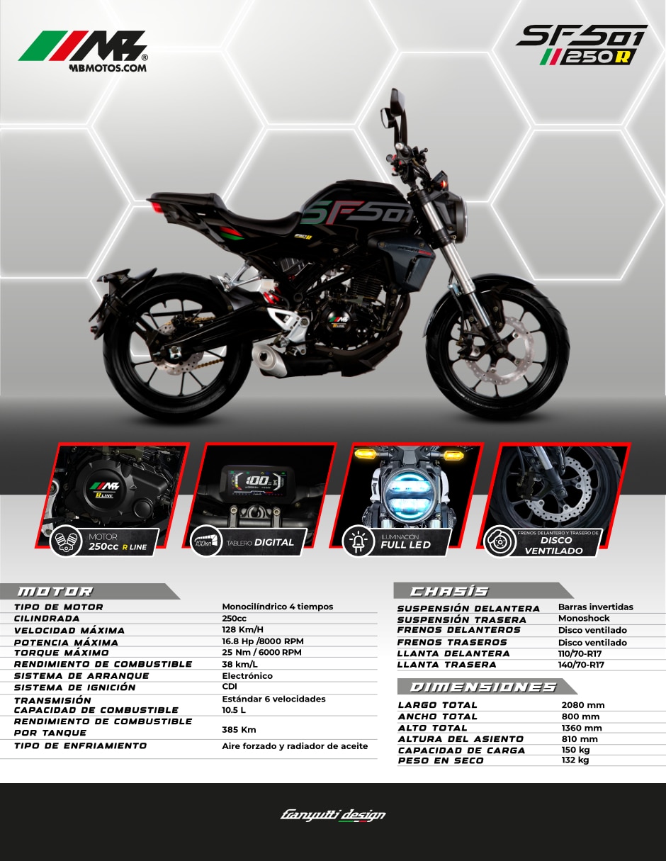 Motocicleta urbana MB SF501 250 R line 2026