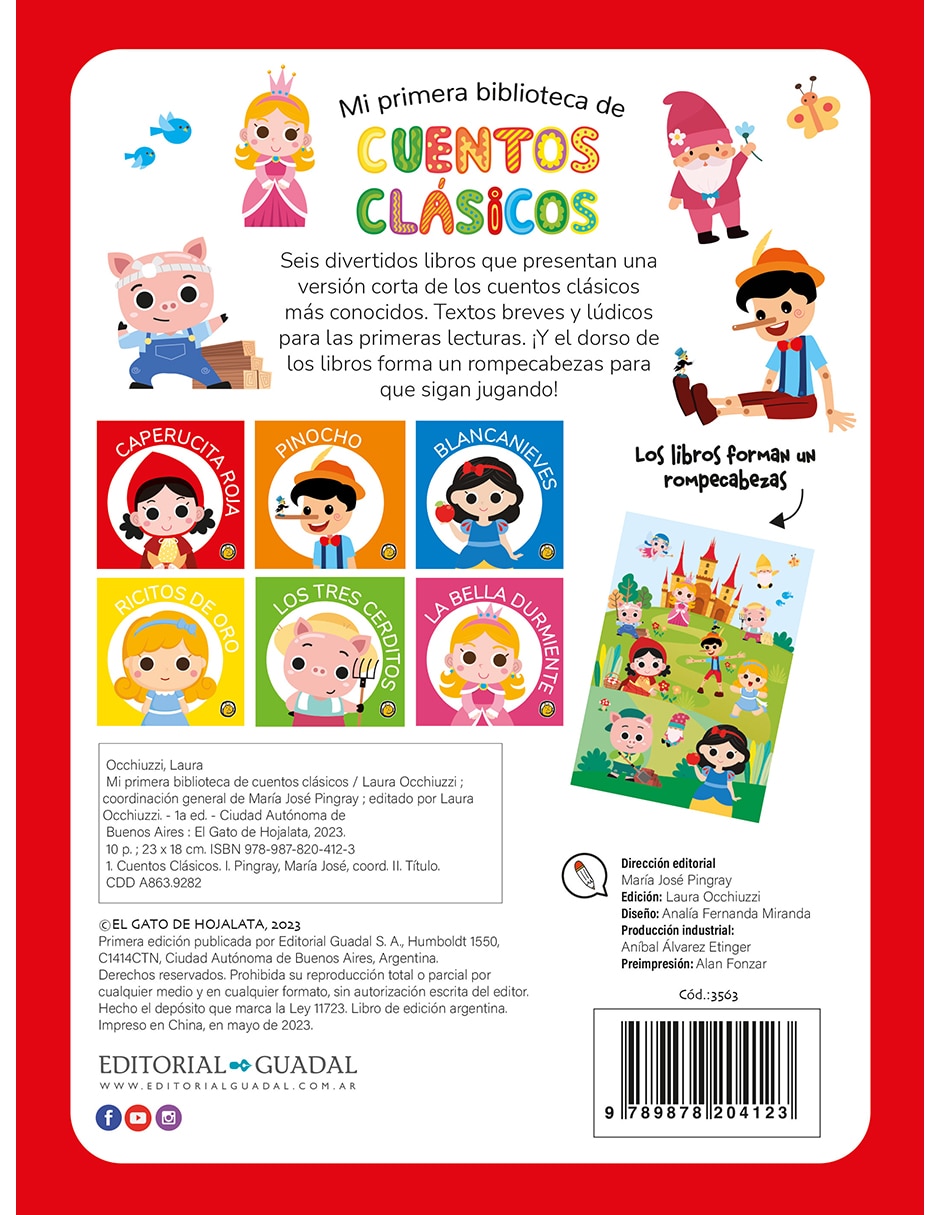 Libro Mi Primera Biblioteca de: Cuentos Clásicos editorial Guadal