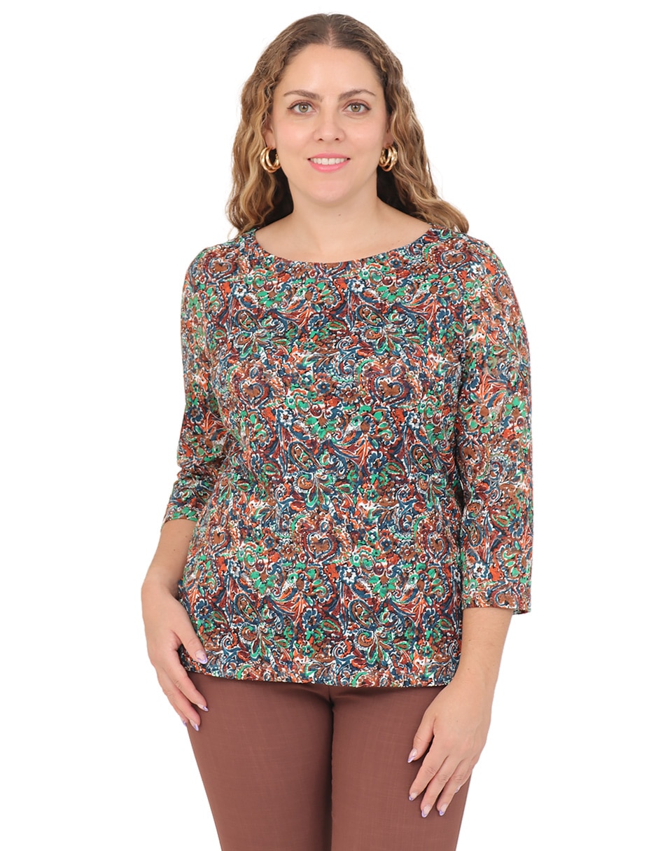 Blusa Duplan Petite manga 3/4 para mujer Blusa Duplan Petite manga 3/4 para mujer