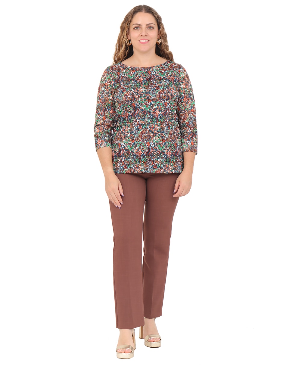 Blusa Duplan Petite manga 3/4 para mujer