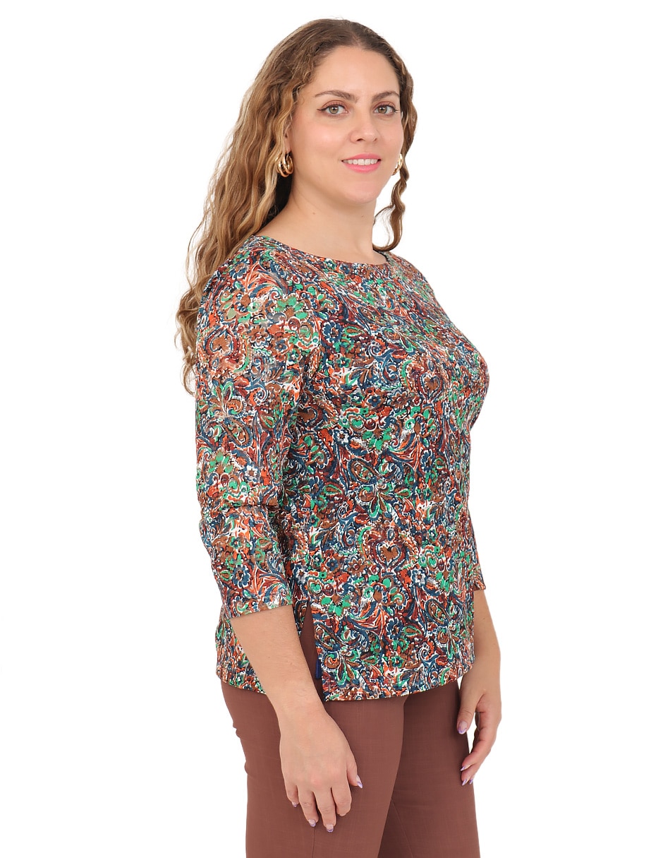 Blusa Duplan Petite manga 3/4 para mujer