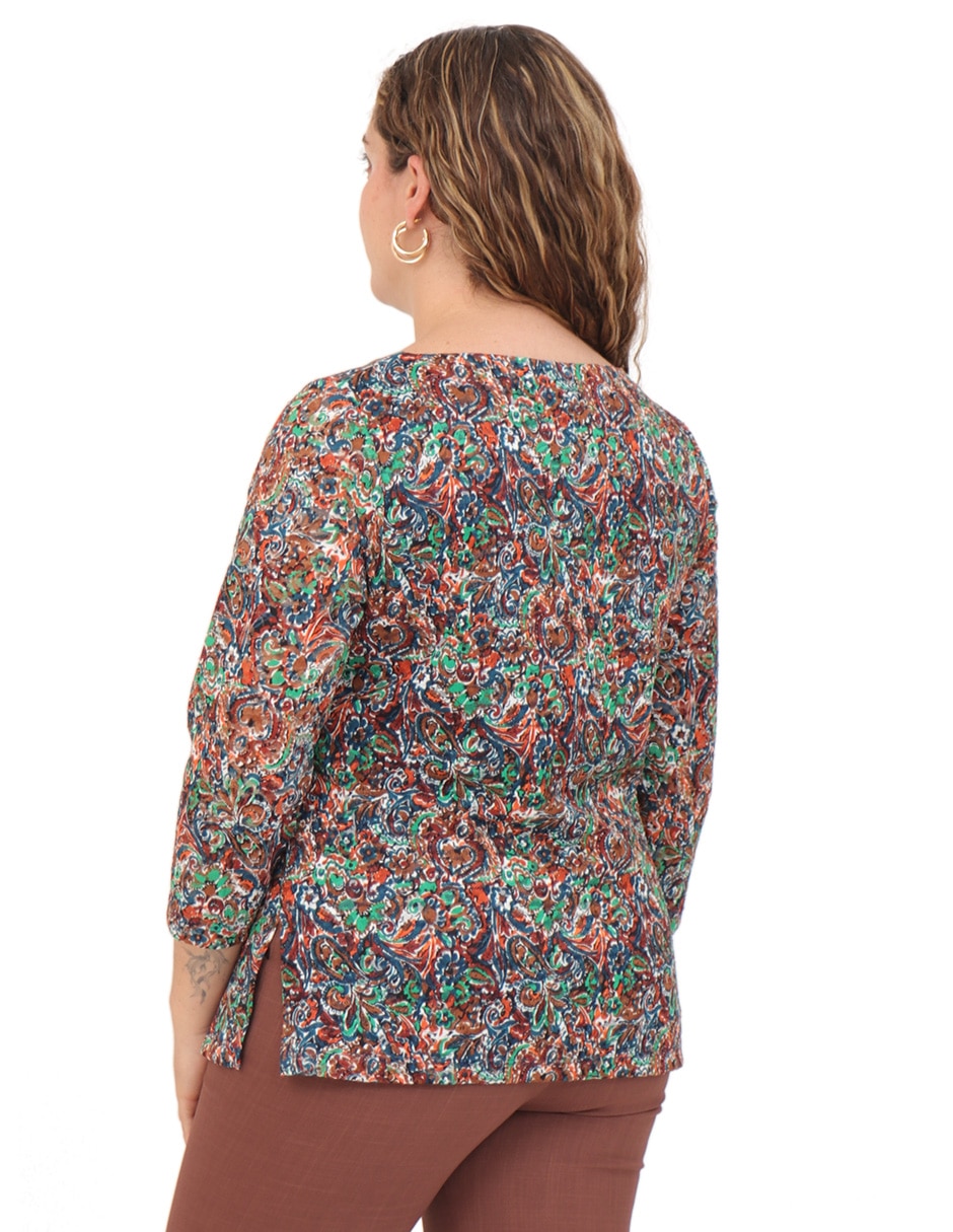 Blusa Duplan Petite manga 3/4 para mujer