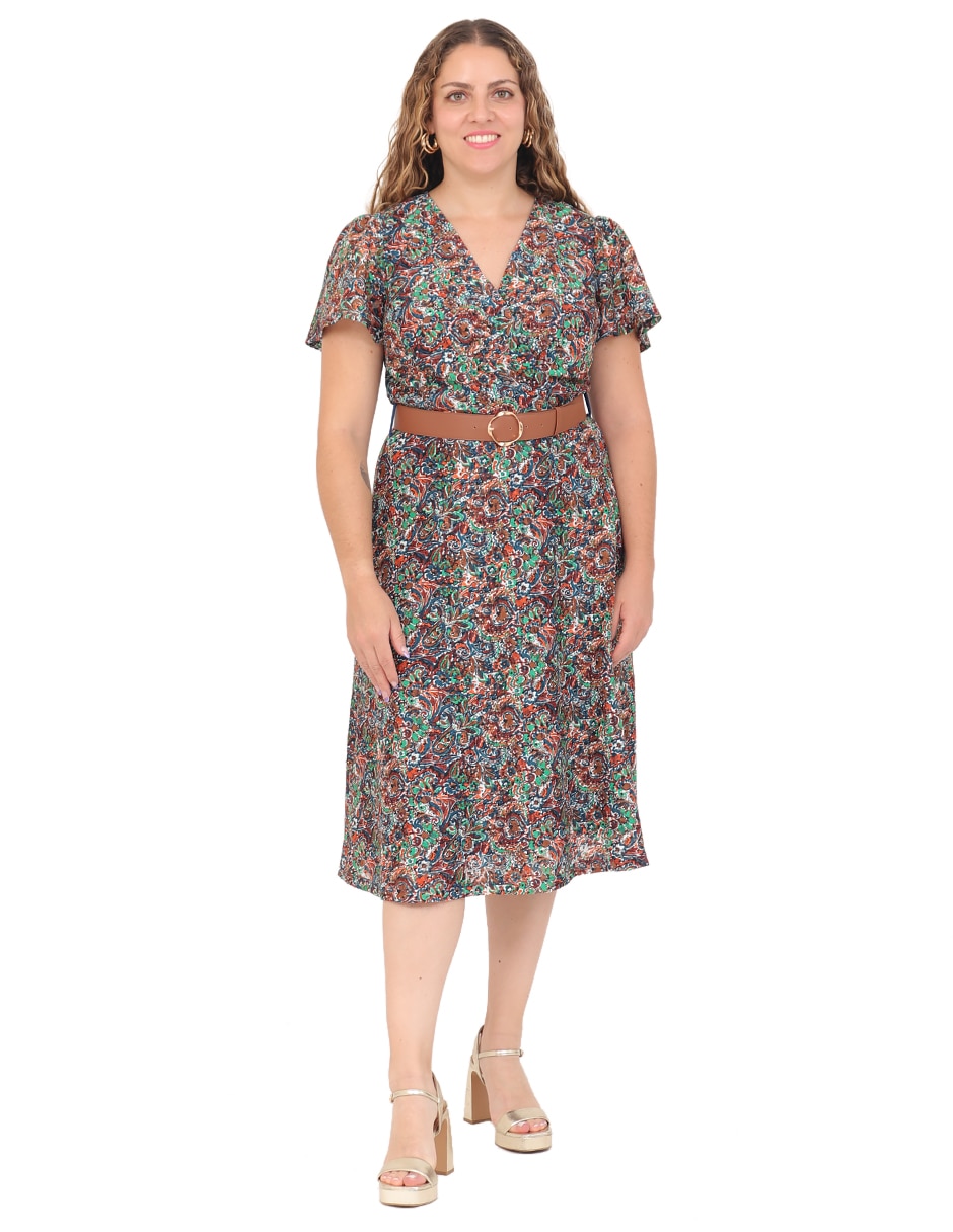 Vestido midi casual Duplan Petite Familia Grupo Toronto para mujer Vestido midi casual Duplan Petite Familia Grupo Toronto para mujer