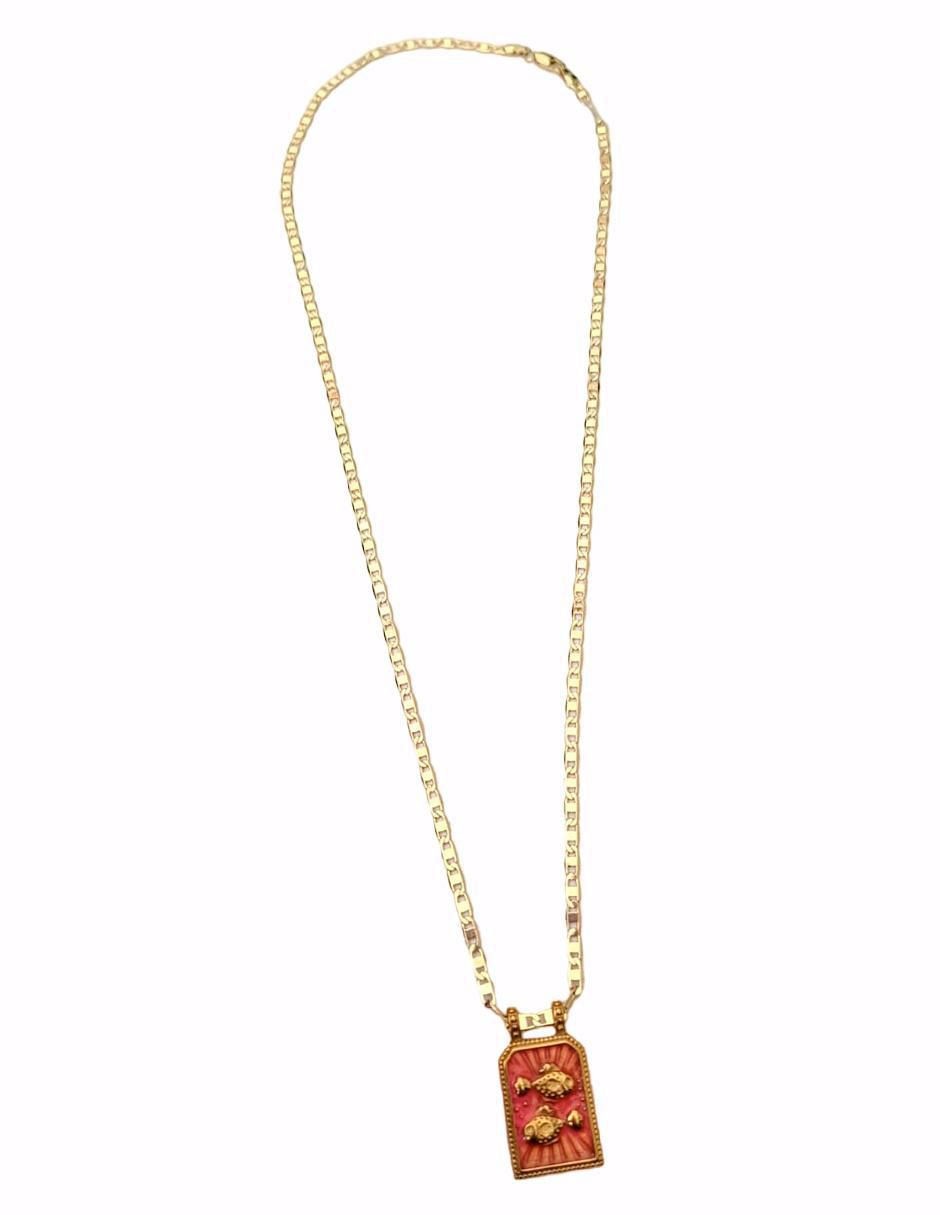 Collar con dije de signo zodiacal Nira Constelaciones de oro laminado 10 k