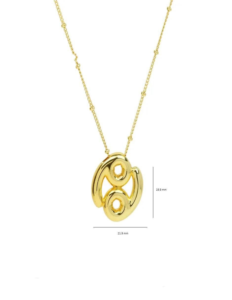Collar con dije de signo zodiacal Nira de oro laminado 10 k