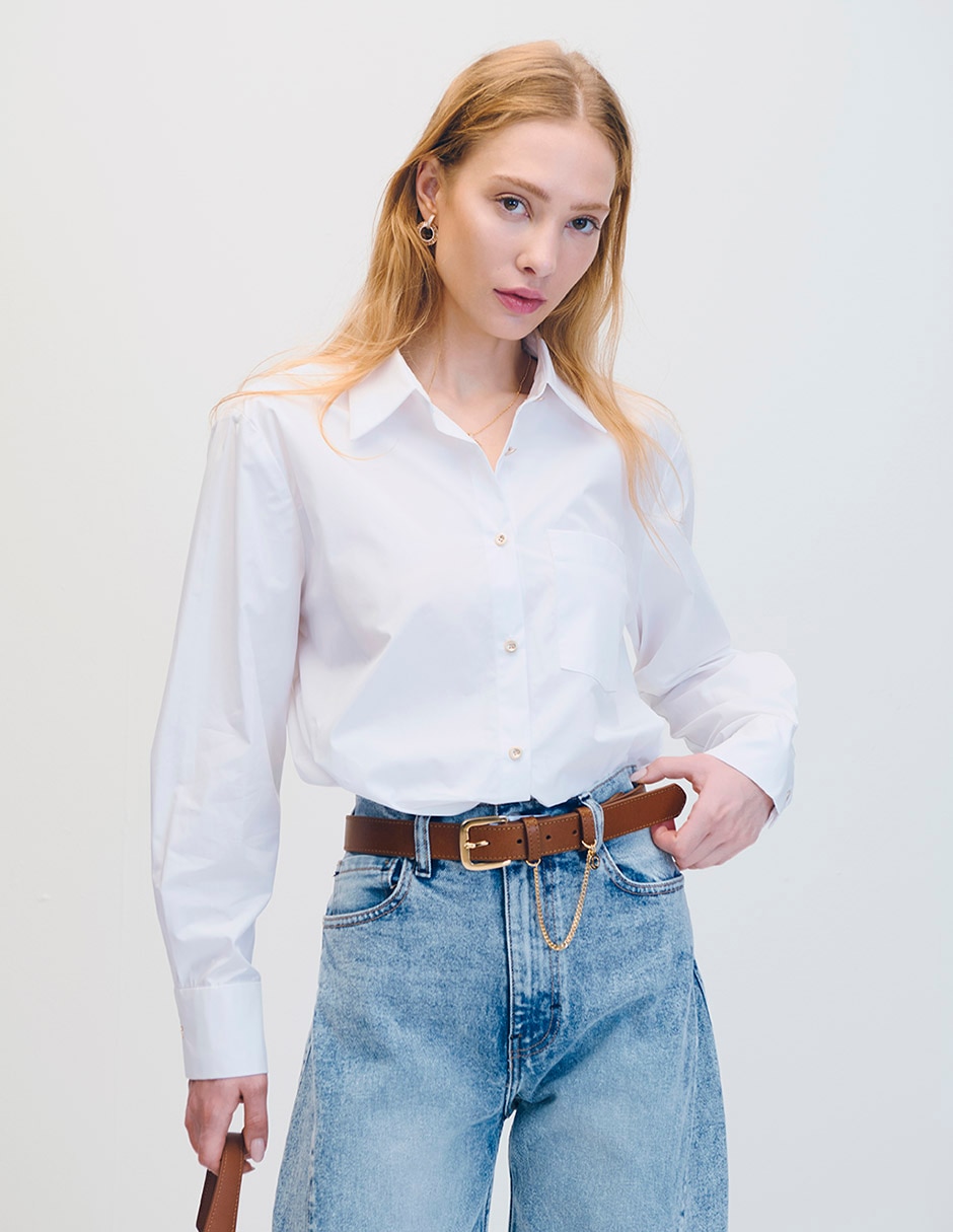Blusa camisera manga larga Julio para mujer