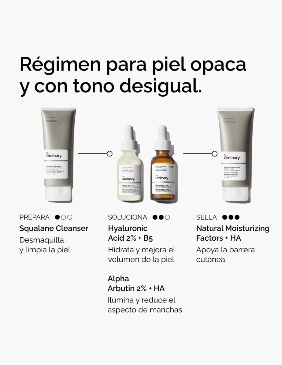 Sérum antimanchas facial Alpha Arbutin 2% + ha (alfa arbutina al 2% + ácido hialurónico) The Ordinary para todo tipo piel