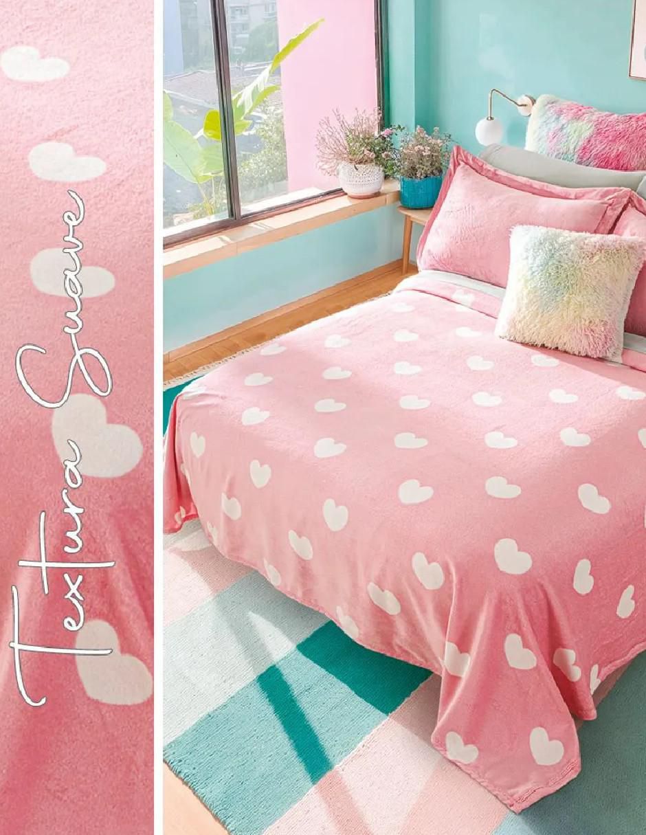 Cobertor concord Pink Hearts estampado gráfico
