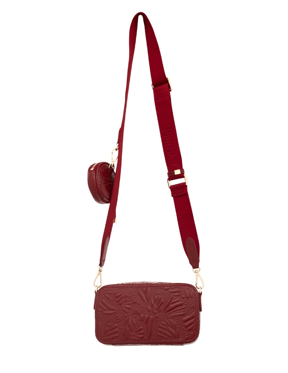Bolsa crossbody Pineda Covalin Grabado Mariposa de piel para mujer