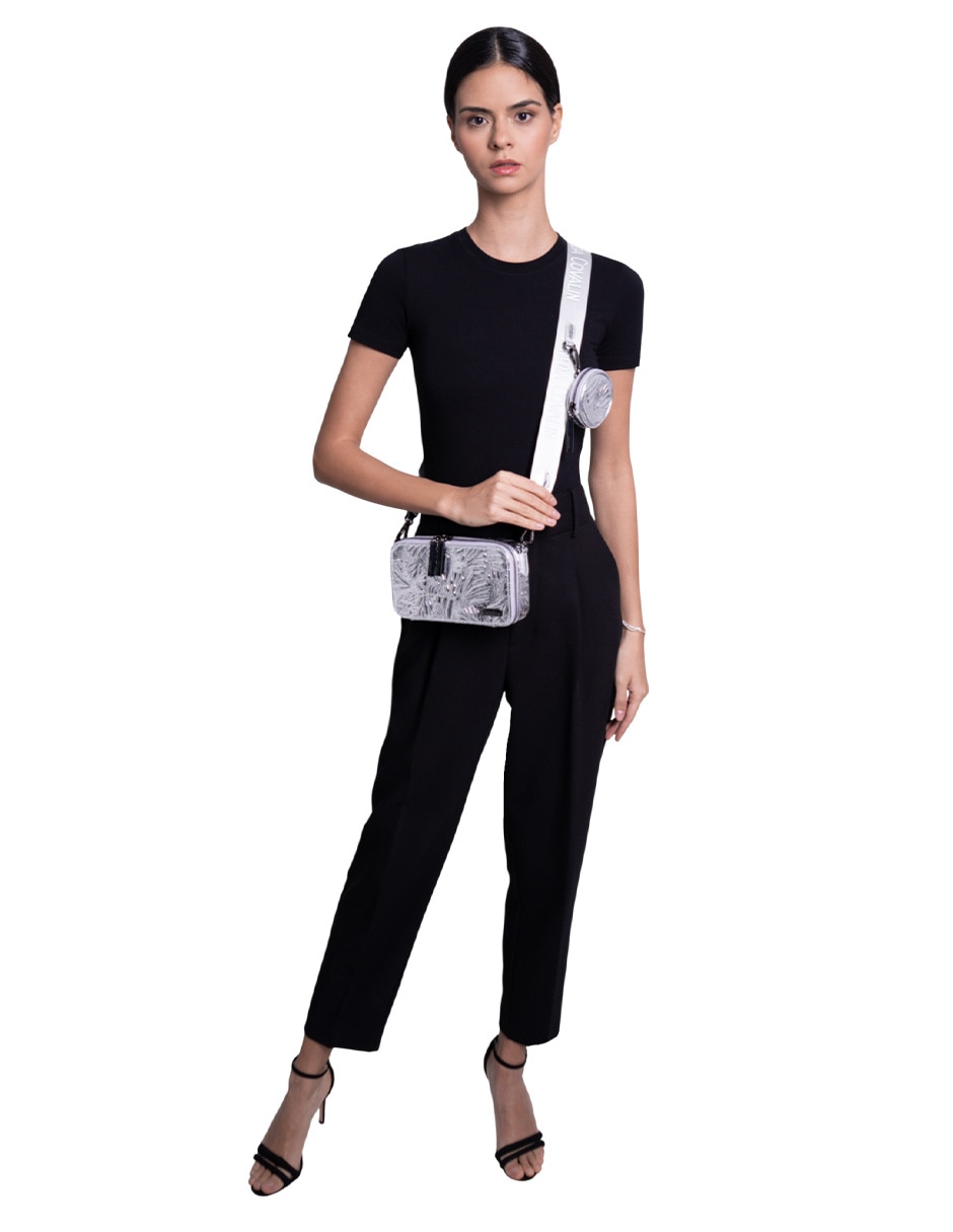 Bolsa crossbody Grabado Mariposa de piel para mujer 3