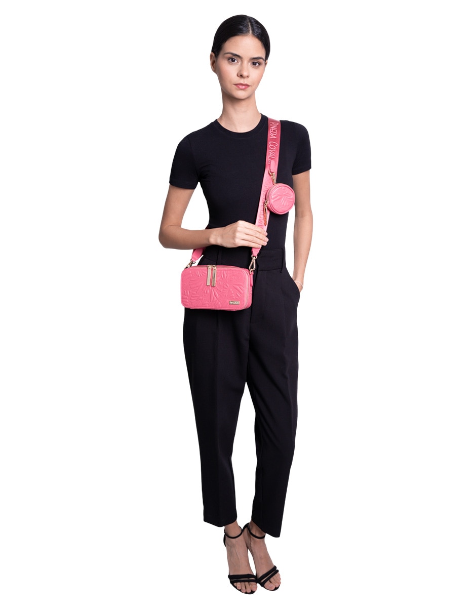 Bolsa crossbody Pineda Covalin Grabado Mariposa de piel para mujer