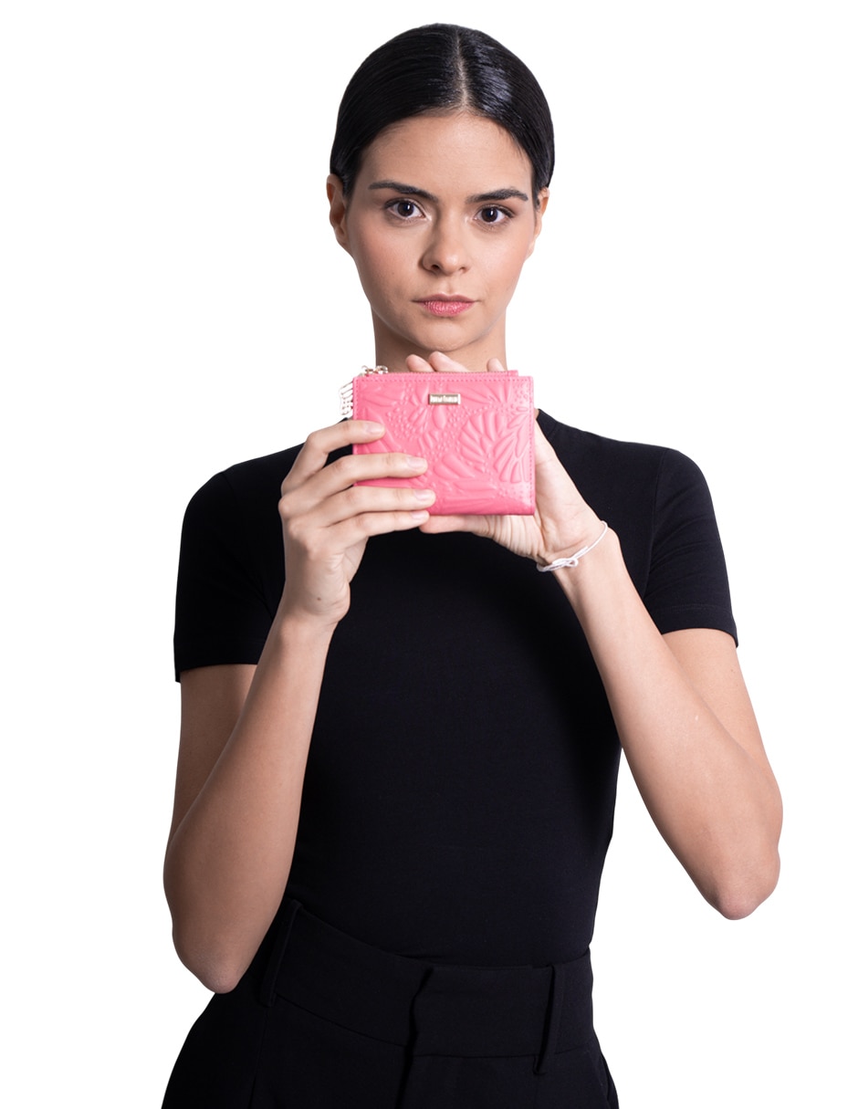 Cartera grabado mariposa para mujer 4