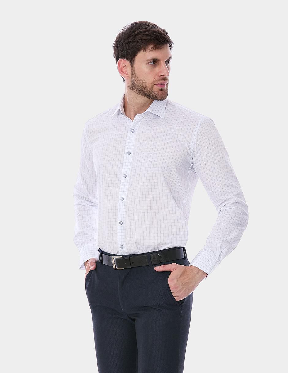 Camisa de vestir de algodón manga larga para hombre 5