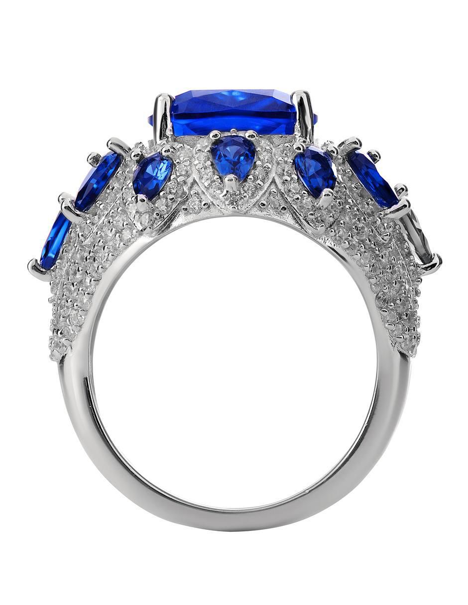 Anillo P 925 de plata zafiro pavé 2