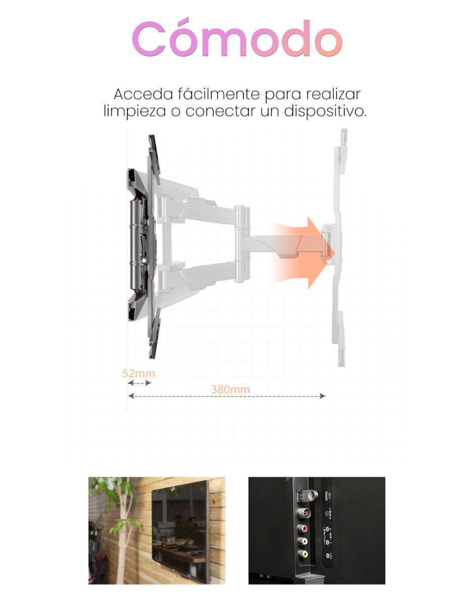 Soporte de pared North Bayou para pantalla inclinable 40 - 80 pulgadas