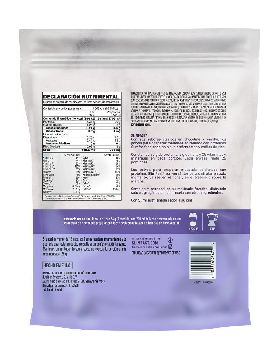 Bebida en polvo Malteada de vainilla Slimfast High Protein 676 g