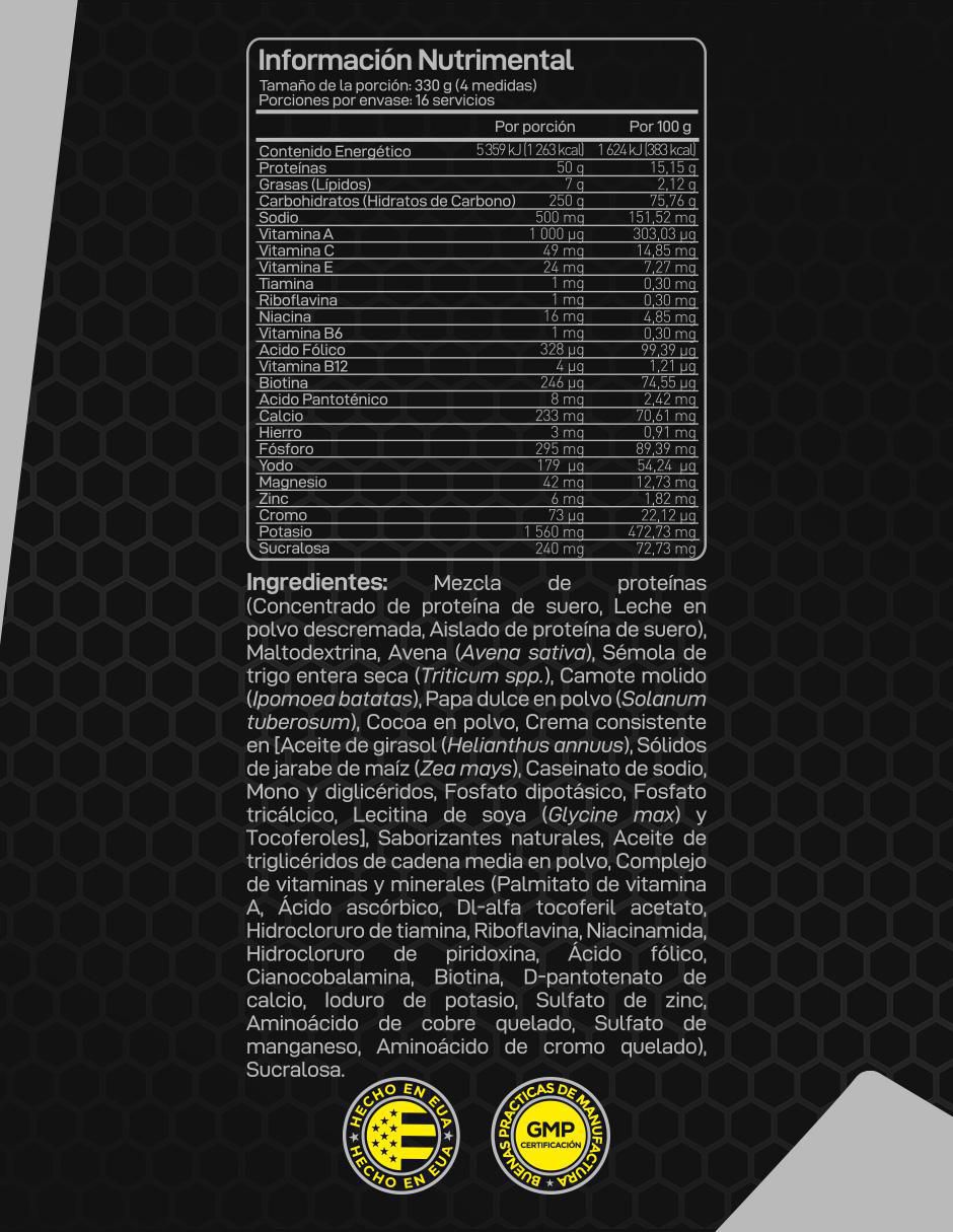 Lean Gainer 50 g de proteína y 250 g de carbs Forzagen sabor chocolate de 5.44 kg