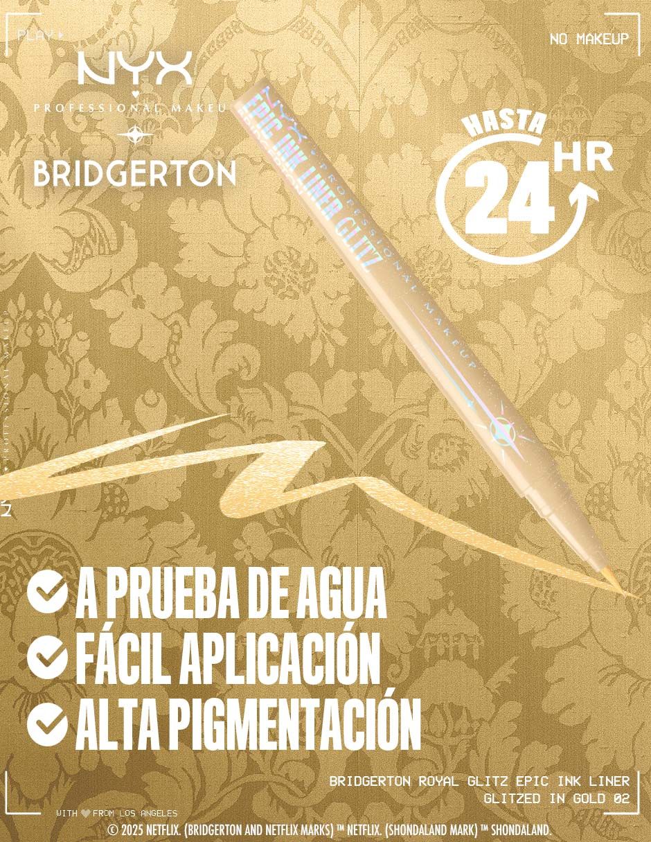 Delineador líquido para ojos metálico Nyx Professional Makeup bridgerton 25 2