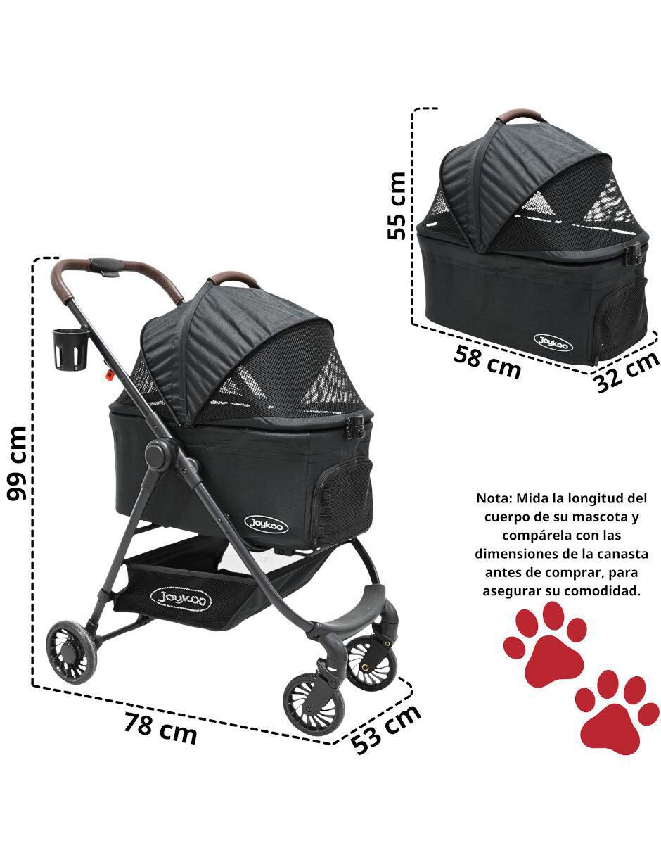 Carriola para perro y gato Joykoo de metal 3