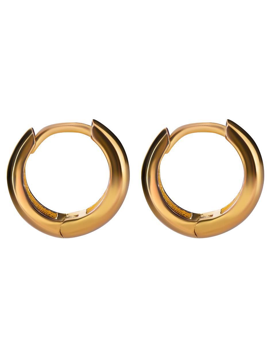 Aretes de aro Gladkova Joyería de plata P 925 con acabado chapa de oro