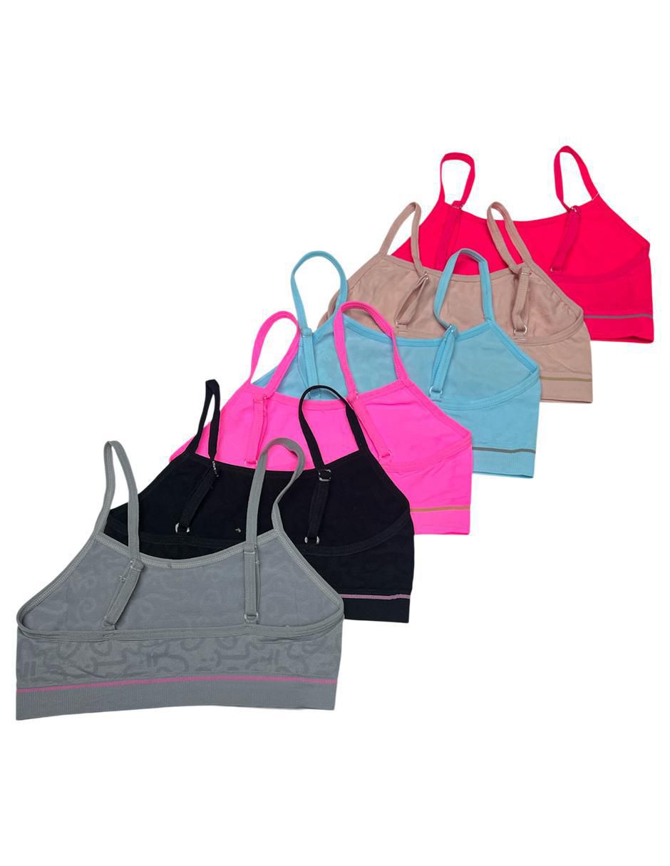 Top/corpiño tatys fashion set con 6 tops "de" nylon "para niña"