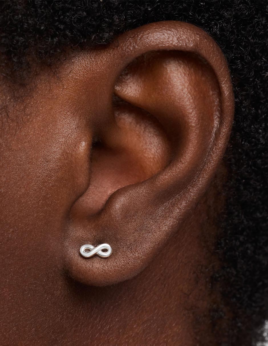 Aretes de infinito Motivos de plata P 925 con acabado brillante 11