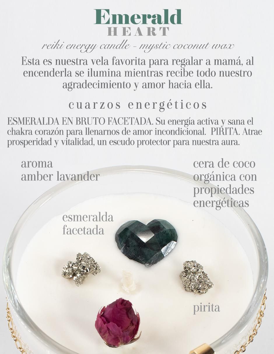 Vela Glitter Zen Emerald Heart 1 pieza aroma ámbar