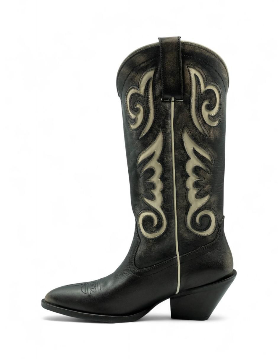 Bota cowboy abajo de la rodilla Lyard de piel para mujer