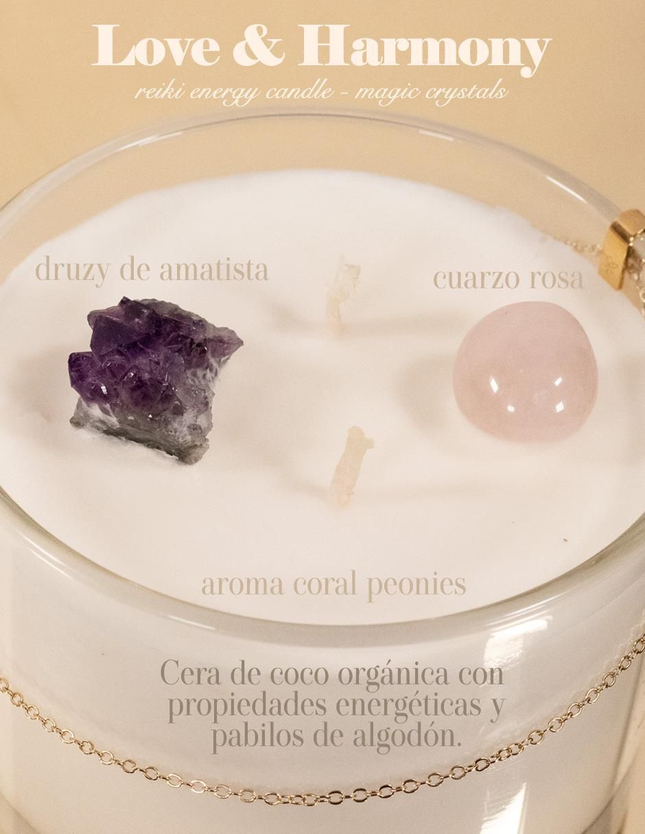 Vela aromática Glitter Zen Home Love & Harmony 1 pieza aroma peonía