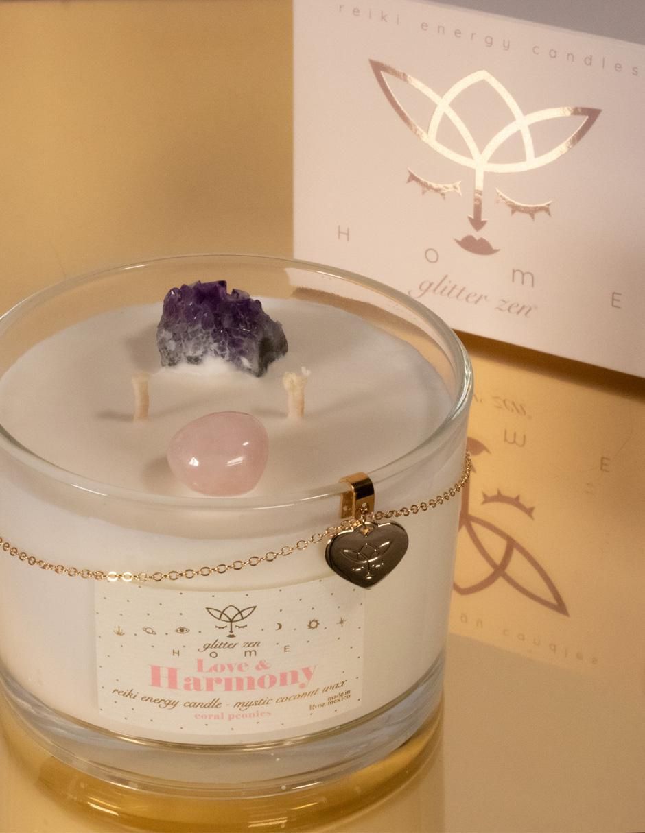 Vela aromática Glitter Zen Home Love & Harmony 1 pieza aroma peonía