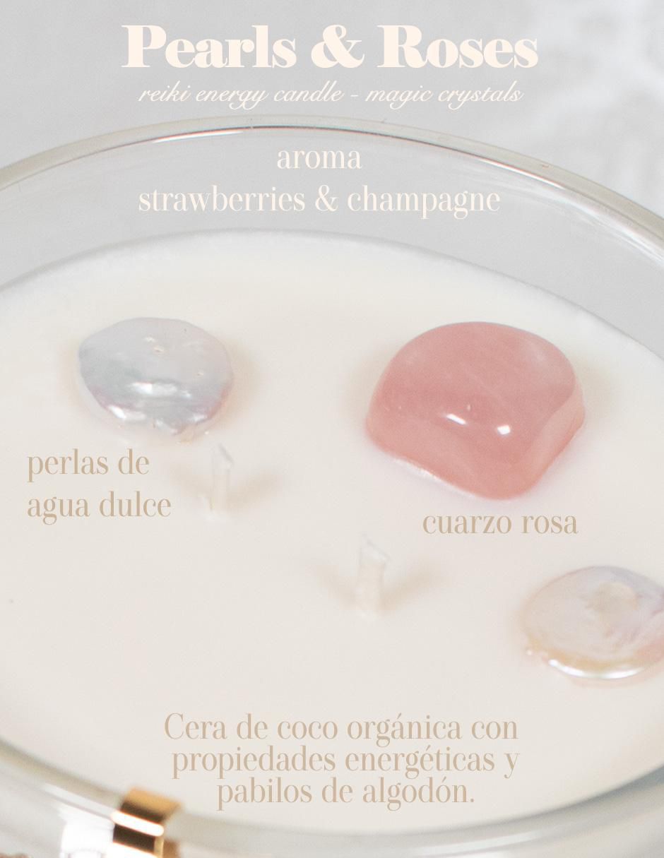 Vela Glitter Zen home pearls & roses 1 pieza aroma frutal
