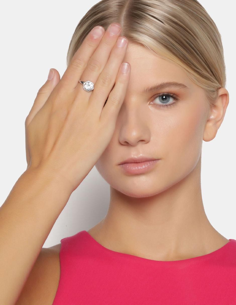 Anillo multi gemas Ocean Heart Elegant 18 k cristal baño de oro blanco
