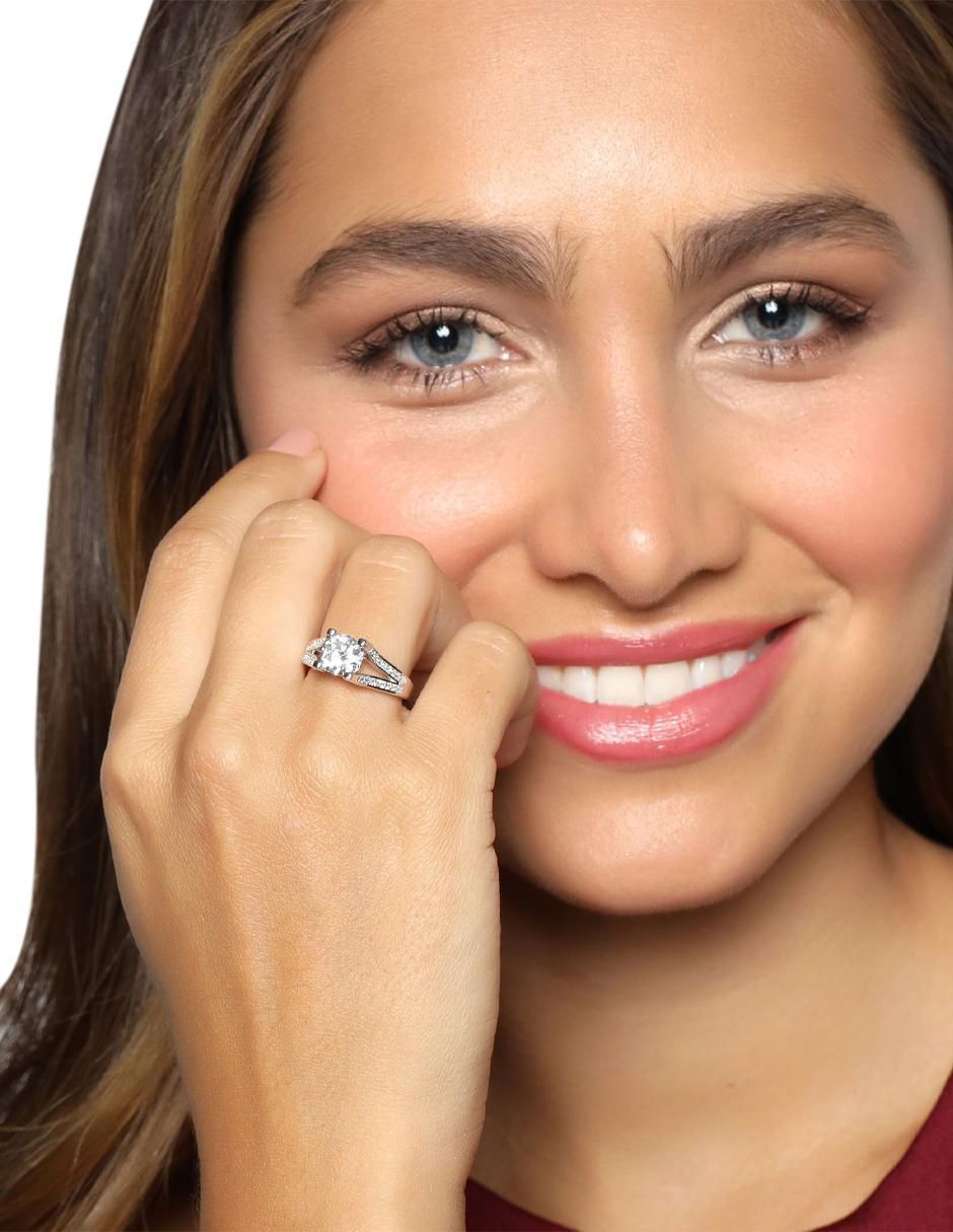 Anillo multi gemas Ocean Heart Elegant 18 k cristal baño de oro blanco