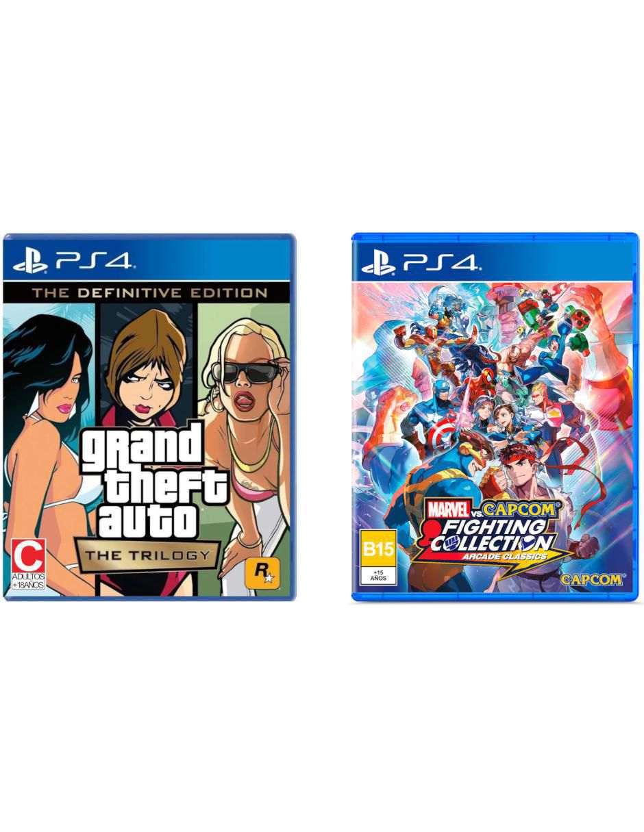 PLAYSTATION GTA The Trilogy The Definitive Edition + Marvel Vs Capcom Fighthing Collection Bundle para PS4 PlayStation