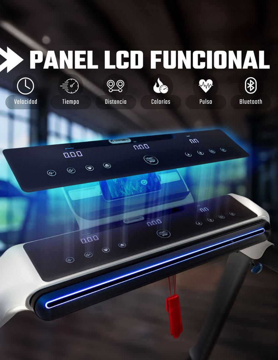 Caminadora Eléctrica Profesional 2.5 HP Luz LED Centurfit