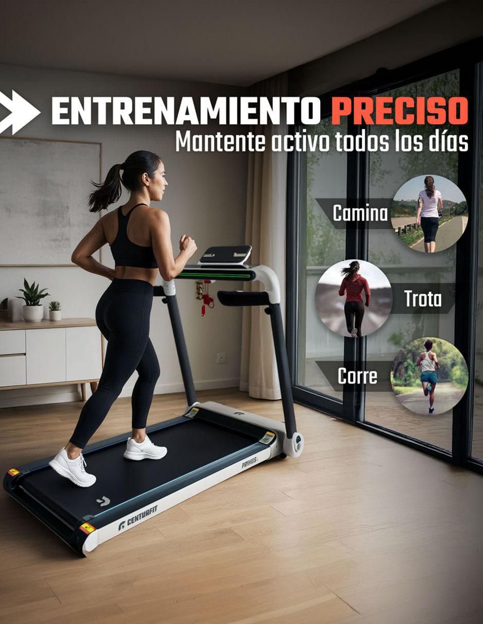 Caminadora Eléctrica Profesional 2.5 HP Luz LED Centurfit